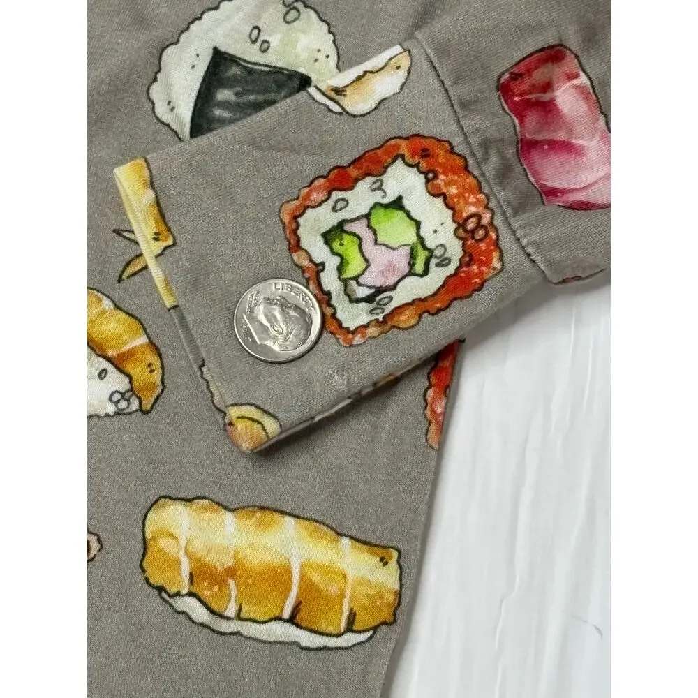 Posh Peanut Bamboo Sushi 2pc Pant Pajama Set‎ Tan 4T Whimsygoth Cottage Foodie